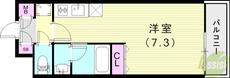 【S-FORT神戸小河通の間取り】