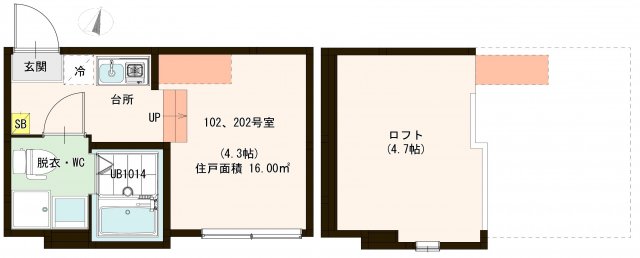 ハーモニーテラス梅田XIVの間取り