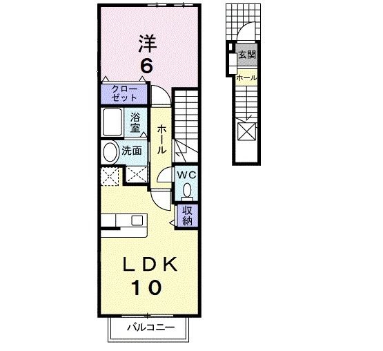 松阪市大口町のアパートの間取り