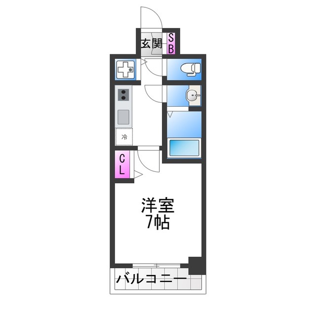 大阪市福島区海老江のマンションの間取り