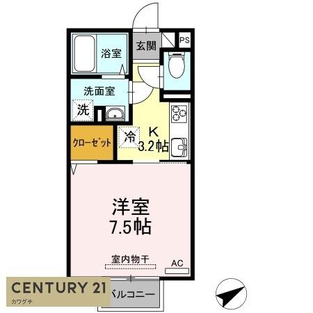 【カレッジタウンD棟の間取り】