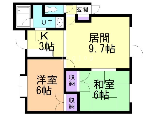 石狩市花川南二条のアパートの間取り