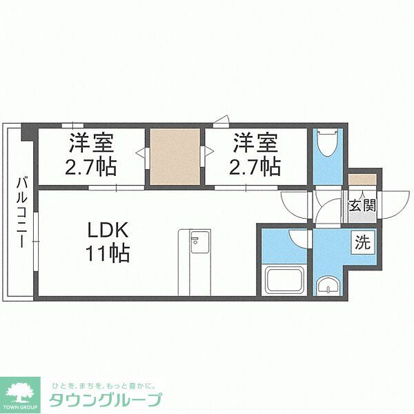 福岡市中央区春吉のマンションの間取り