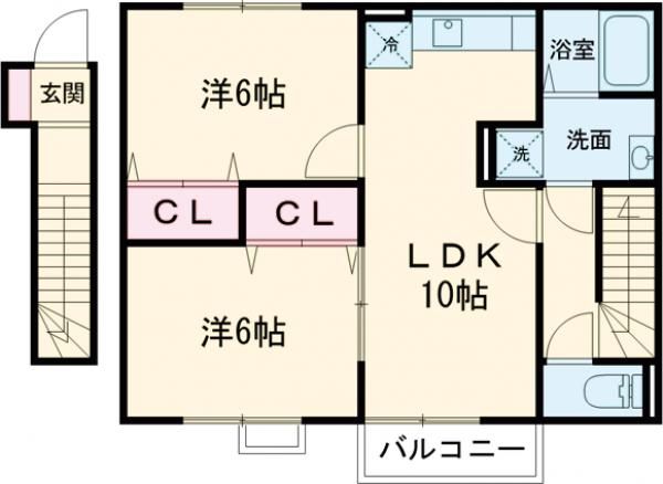 桑名市赤尾台のアパートの間取り