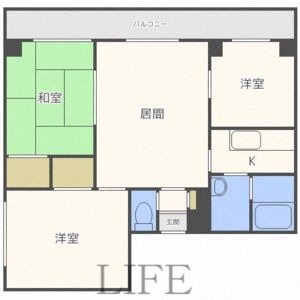 札幌市白石区北郷四条のマンションの間取り