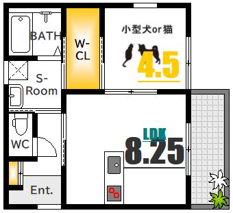 広島市中区江波本町のアパートの間取り