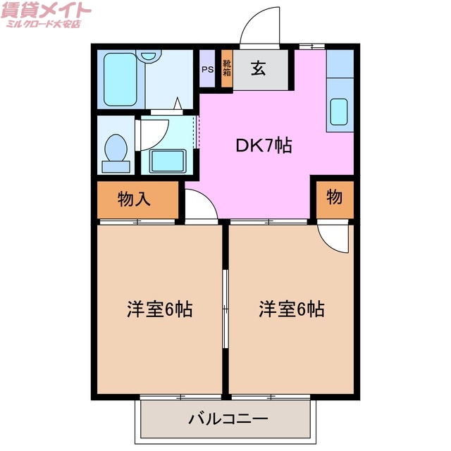 ハイツリバーアイランドＣの間取り