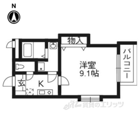 京都市下京区艮町のマンションの間取り