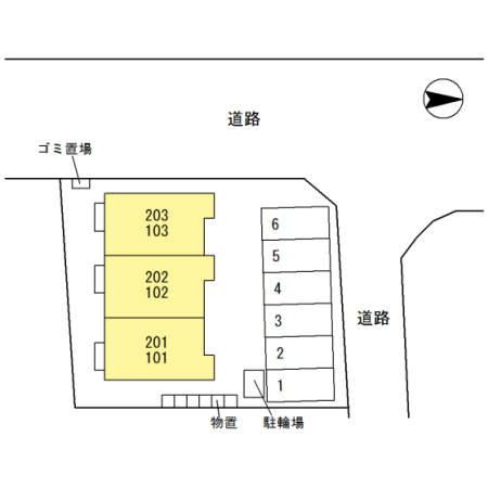 【カーサN2の駐車場】