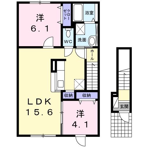 旭川市大町一条のアパートの間取り