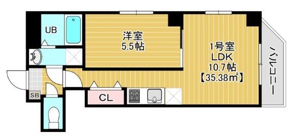 千葉市中央区院内のマンションの間取り