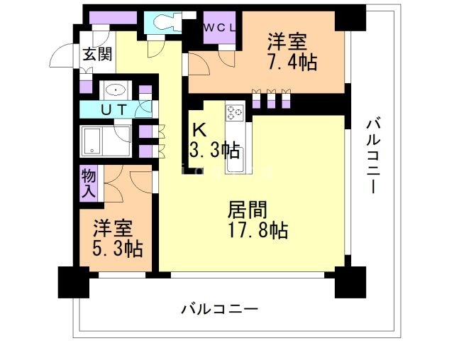 プレミスト旭川ザ・タワーの間取り