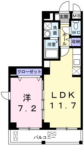 堺市北区百舌鳥陵南町のマンションの間取り