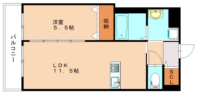 北九州市八幡西区御開のマンションの間取り