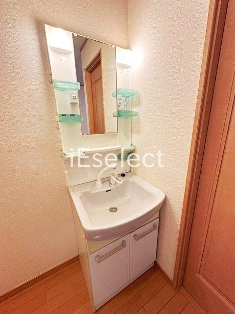 洗面設備　毎日使う洗面台。シャンプードレッサー付き