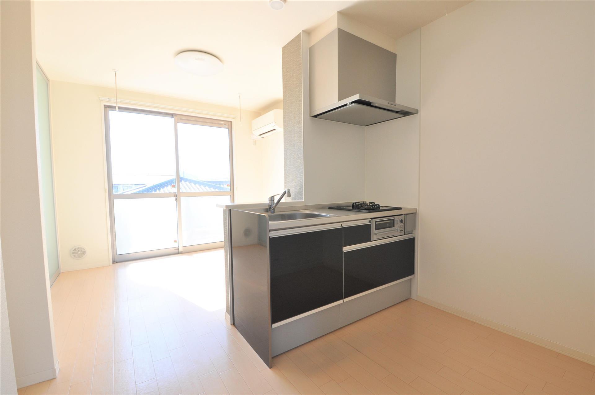 キッチン　２口ガスコンロのシステムキッチン