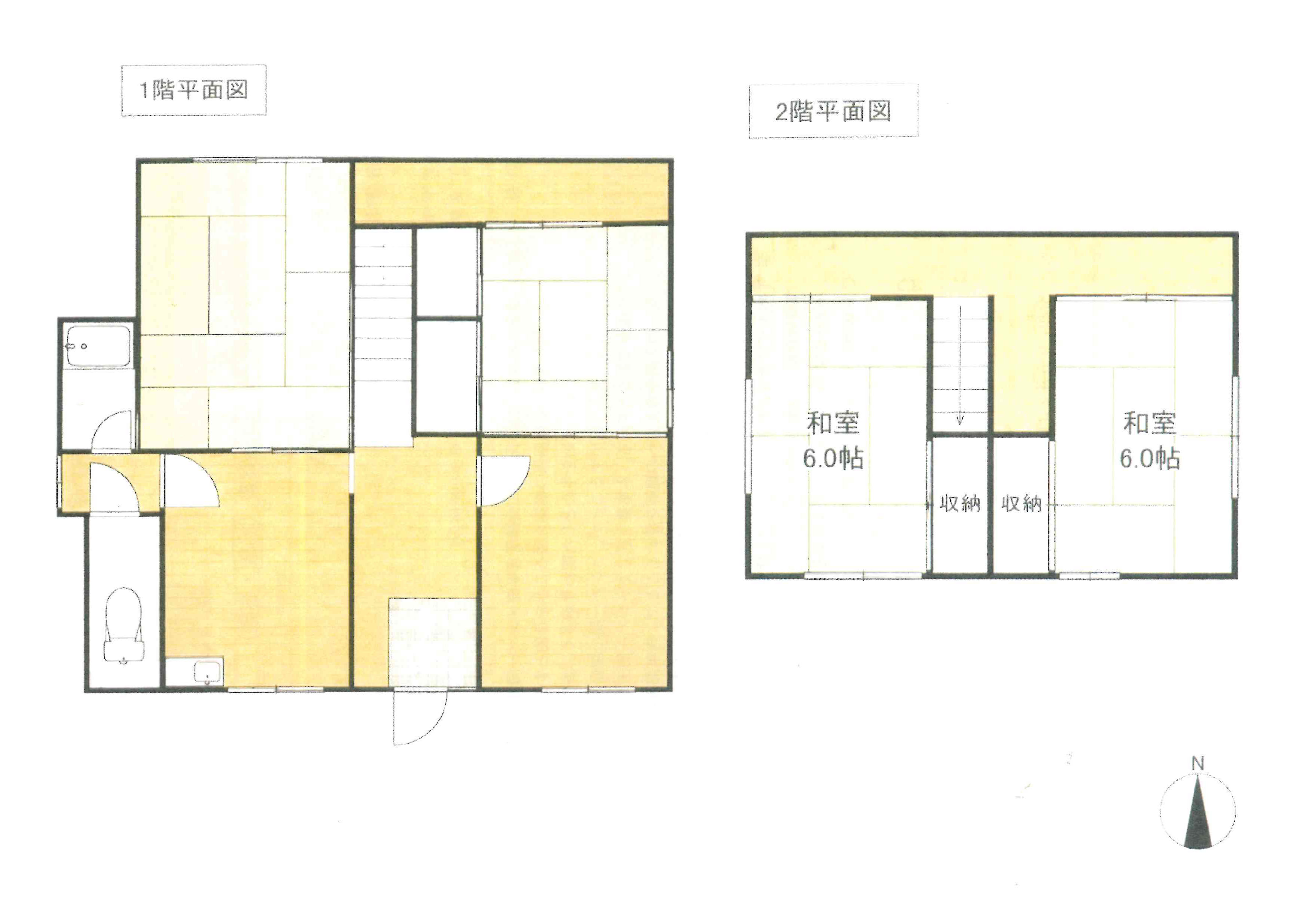ＪＲ北陸本線 長浜駅 徒歩17分 2階建 築63年の間取り写真