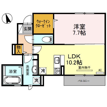 ＪＲ片町線 鴻池新田駅 徒歩18分 2階建 築8年の間取り写真