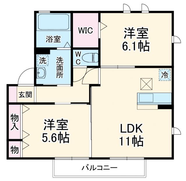 ラフレ仲道 Eの間取り写真