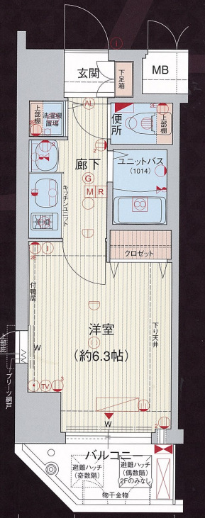 地下鉄堺筋線 長堀橋駅 徒歩2分 15階建 築20年の間取り写真