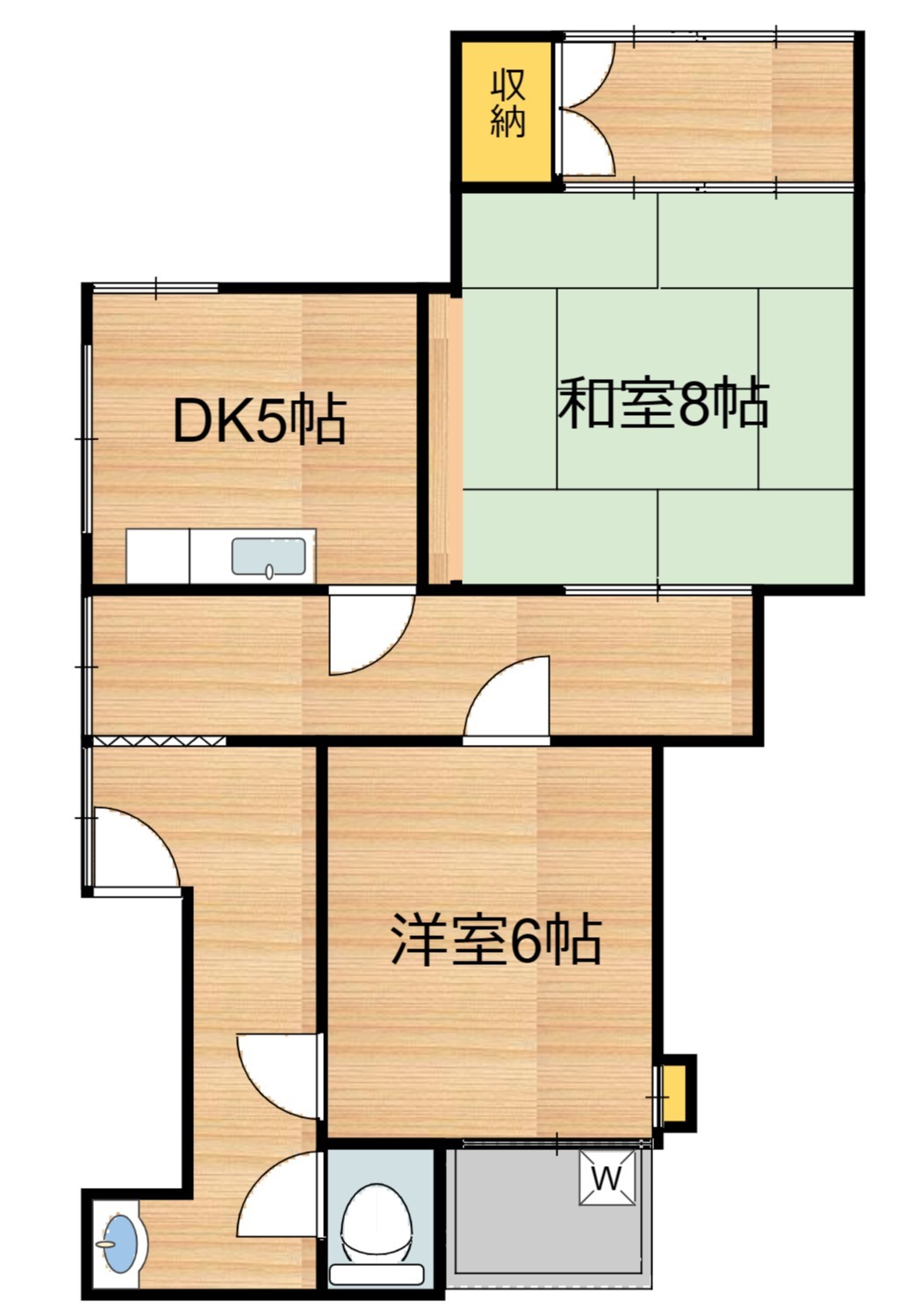 阿蘇市内牧のアパートの間取り