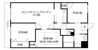 伊予市下吾川のマンションの間取り