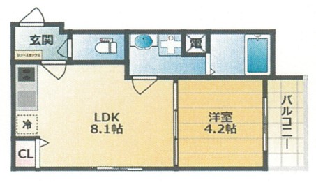 八尾市恩智北町のアパートの間取り