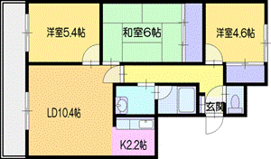 札幌市厚別区大谷地西のマンションの間取り