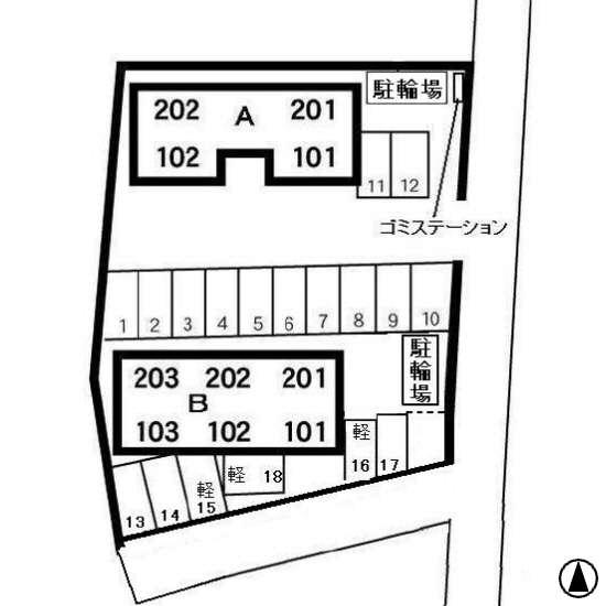 【ヴィラオクトアイランドＢの駐車場】