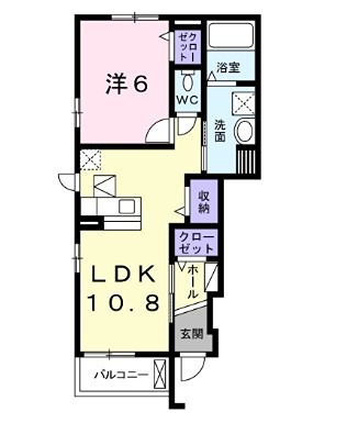 姫路市仁豊野のアパートの間取り