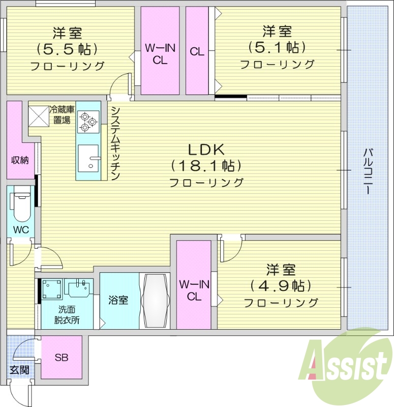 S-RESIDENCE二十四軒avelisの間取り