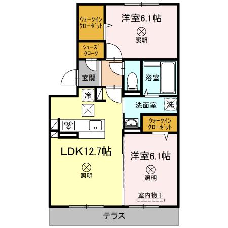 サニーフラット西市　A棟の間取り