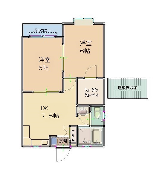 清瀬市中清戸のアパートの間取り