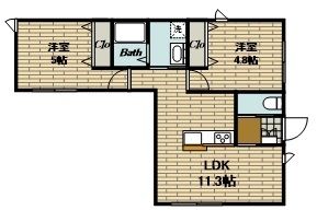 鎌倉市稲村ガ崎のマンションの間取り