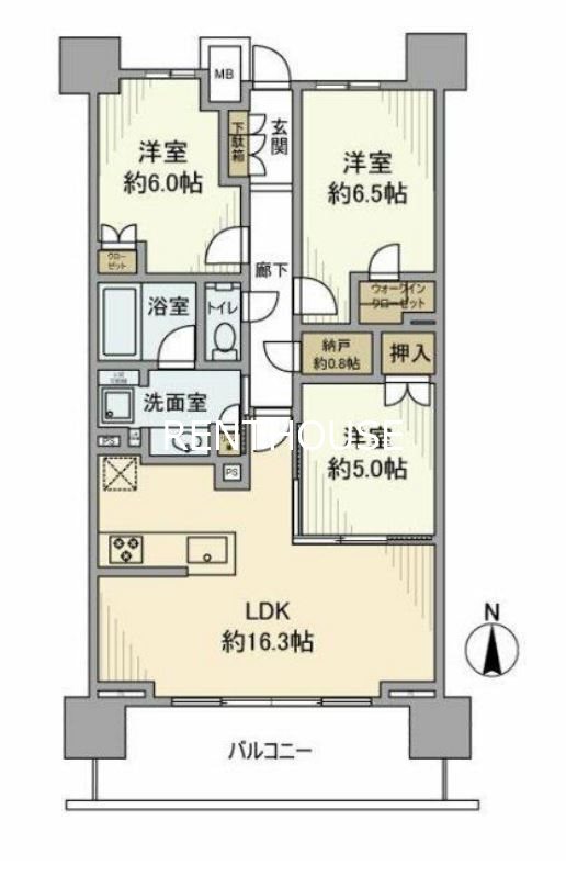 府中市寿町のマンションの間取り