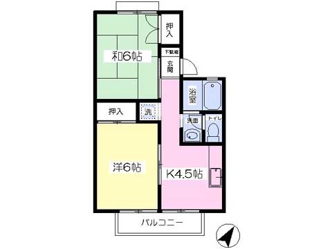 八千代市大和田のアパートの間取り