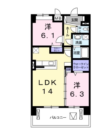 柏市高柳のマンションの間取り