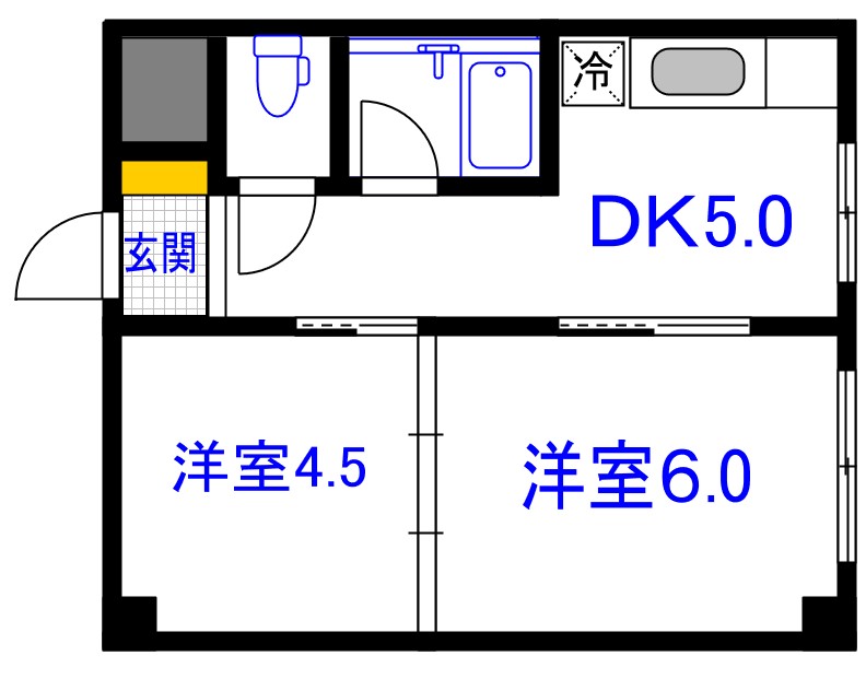 広島市中区西平塚町のマンションの間取り