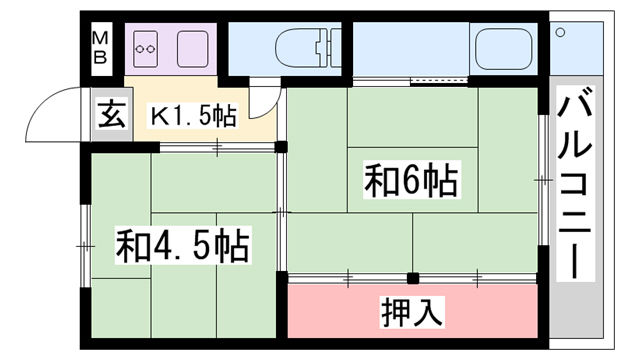 ビレッジハウス朝日ヶ丘の間取り