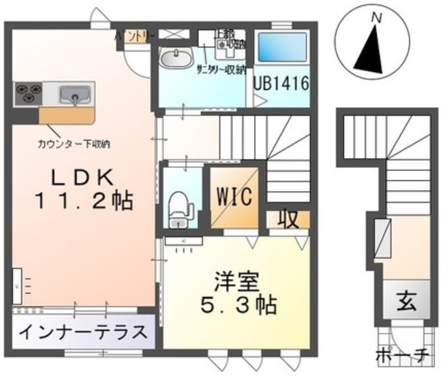 浜松市中央区小池町のアパートの間取り