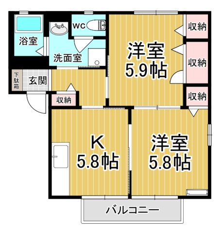 ヴィラクレールDの間取り