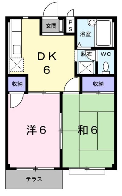 【本宮市荒井のアパートの間取り】