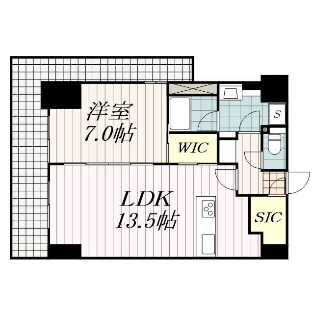 千葉市中央区新町のマンションの間取り