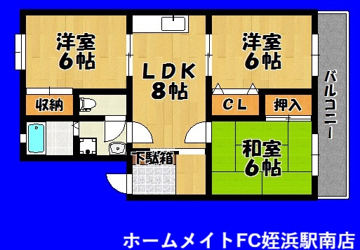 福岡市西区福重のマンションの間取り