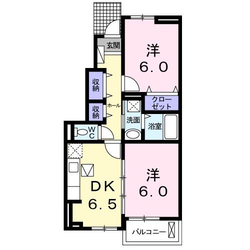 刈谷市小垣江町のアパートの間取り