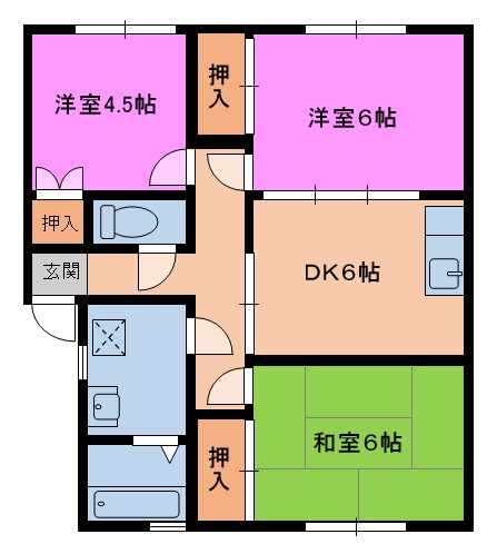 エメリー横代II　A棟の間取り