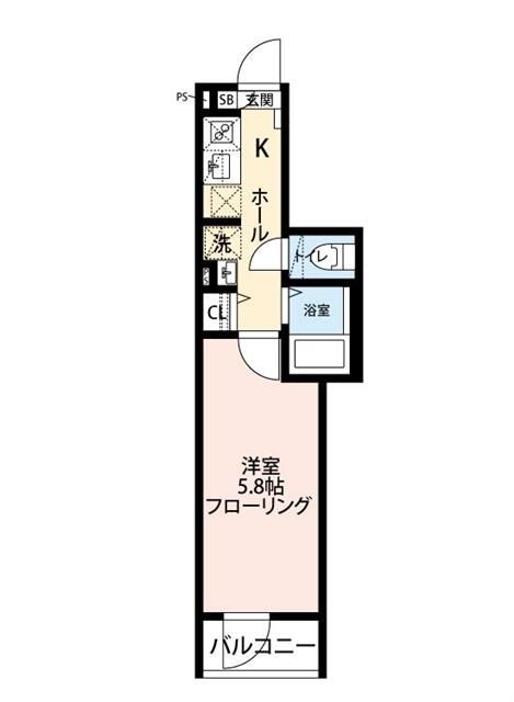 川崎市中原区市ノ坪のアパートの間取り