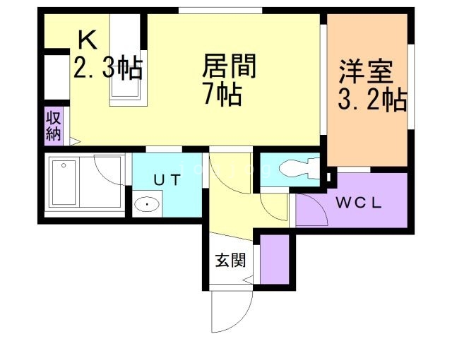 札幌市西区西野一条のマンションの間取り