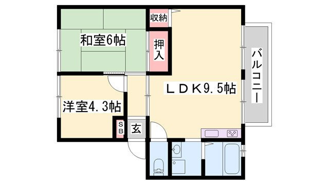 サンライフ溝口駅前の間取り