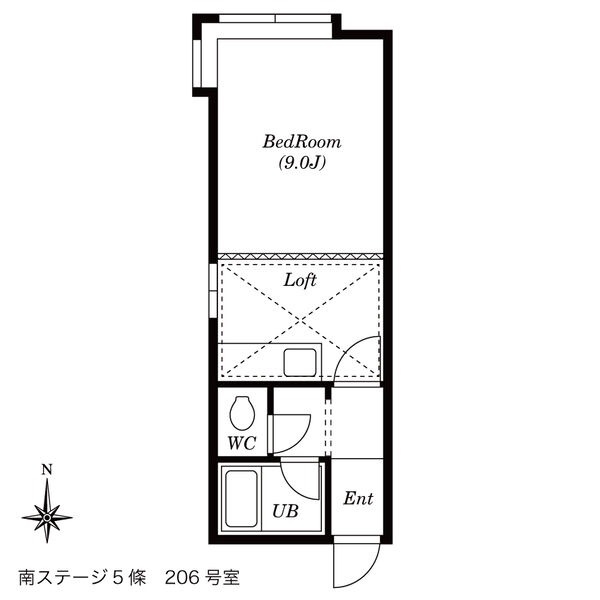 札幌市中央区南五条西のアパートの間取り